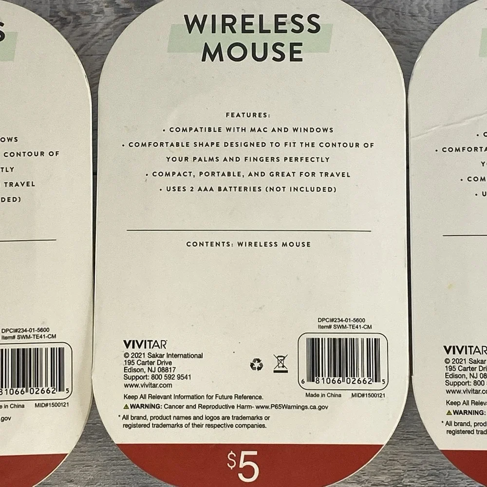 Vivitar Wireless Mouse Green Camo Compatible Mac Windows Travel Sealed Lot Of 4
